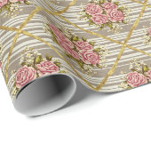 Vintage Floral Ribbon Cadeaupapier (Rol Hoek)