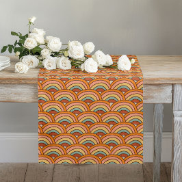 Vintage Floral Runner Rusty Orange & Brown Pop Lange Tafelloper