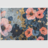 Vintage Floral Rustic Texture Franse ontkoppeling Tissuepapier (Voorkant)