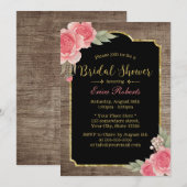 Vintage Floral Rustic Wooden Vrijgezellenfeest Kaart (Voorkant / Achterkant)