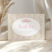 Vintage Floral Sage Green Bedankkaart