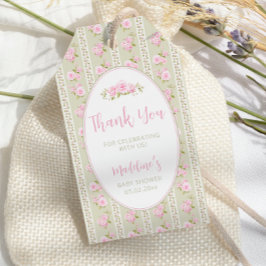 Vintage Floral Sage Green Cadeaulabel