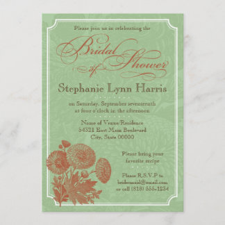 Vintage Floral (Sage & Pumpkin) Kaart