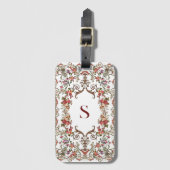 Vintage Floral scrolls Bagagelabel (Voorkant (verticaal))