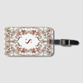 Vintage Floral scrolls Bagagelabel (Voorkant (horizontaal))