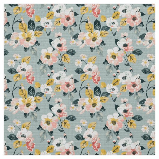 Vintage Floral Seamless Pattern Fabric Stof (Swatch)