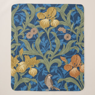 Vintage floral seamless pattern with oranje iris a sherpa deken