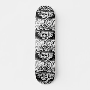 Vintage Floral Skull Halloween Persoonlijk Skateboard