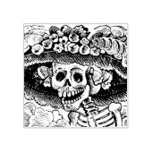 Vintage Floral Skull Halloween Rubberstempel (Afrduk)
