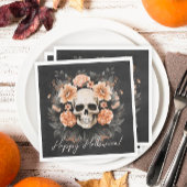 Vintage Floral Skull Halloween Servet