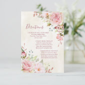 Vintage Floral Spring Wedding Direction Insert Informatiekaartje (Staand voorkant)