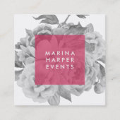 Vintage Floral Square Visitekaartjes | Berry (Voorkant)