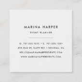 Vintage Floral Square Visitekaartjes | LILA (Achterkant)