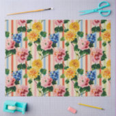 Vintage Floral Stripe Tissuepapier (Craft)
