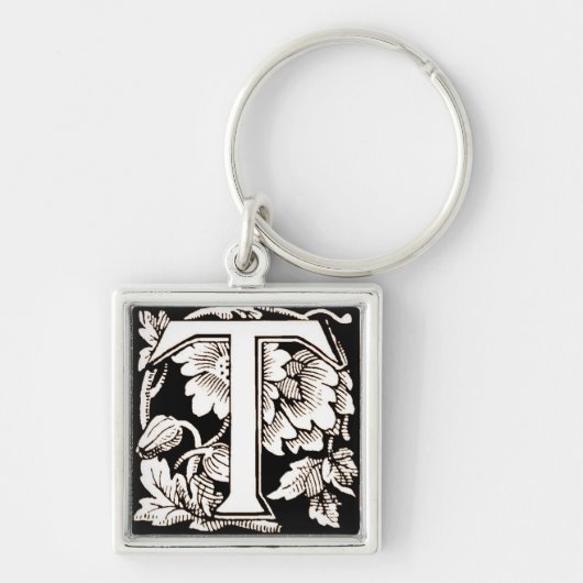 Vintage Floral "T" - Sleutelhanger (Voorkant)