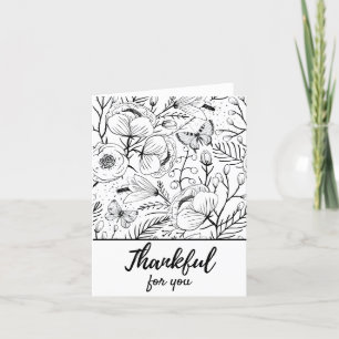 Vintage Floral Thankful Thanksgiving Feestdagen Kaart