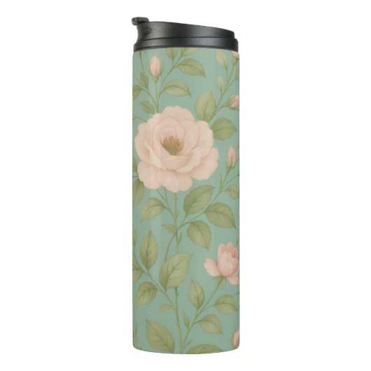 Vintage Floral Thermal Tumbler Thermosbeker (Geroteerd rechts)