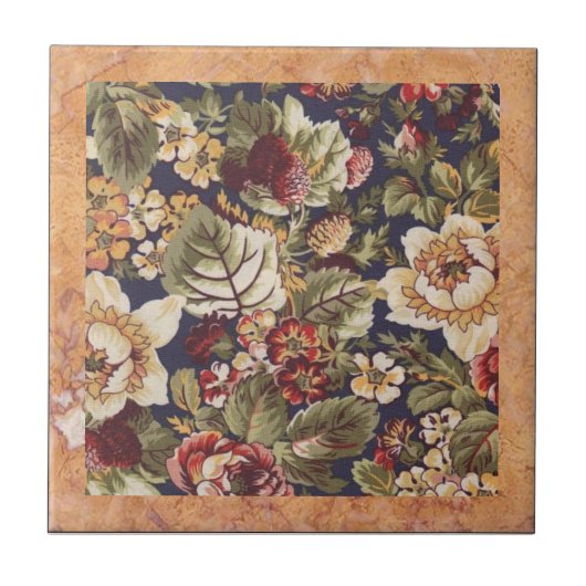 Vintage Floral Tile Tegeltje (Voorkant)