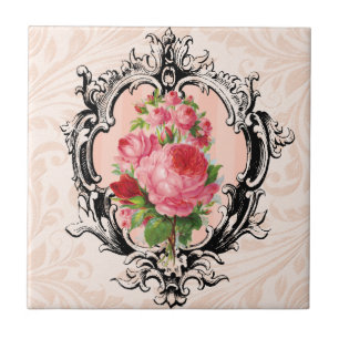 Vintage Floral Tile Tegeltje