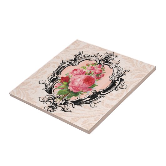 Vintage Floral Tile Tegeltje (Zijkant)