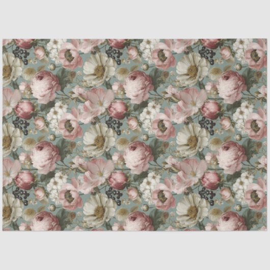 Vintage Floral Tissuepapier (Voorkant)