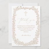 Vintage Floral Toile Baptism Bedankkaart (Voorkant)