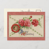 Vintage Floral Valentijn Feestdagenkaart (Voorkant / Achterkant)