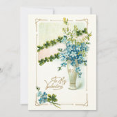 Vintage Floral Valentijn Feestdagenkaart (Voorkant)