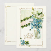 Vintage Floral Valentijn Feestdagenkaart (Voorkant / Achterkant)