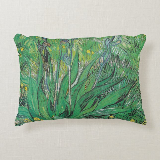 Vintage Floral Van Gogh Iris Accent Kussen (Voorkant)