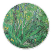 Vintage Floral Van Gogh Iris Keramische Knop (Voorkant)