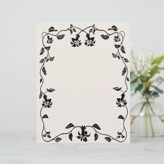 Vintage Floral Vine Letterhead (Staand voorkant)