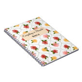 Vintage floral watercolour clear diamond Notebook Notitieboek (Rechterzijde)
