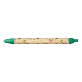 Vintage floral watercolour diamond ballpoint pen