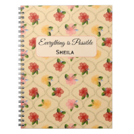 Vintage floral watercolour diamond Notebook Notitieboek