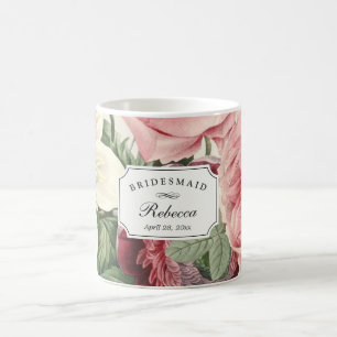 Vintage Floral Wedding Bridesmaid Vrijgezellenfees Koffiemok