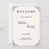 Vintage Floral Wedding Invitation Elegant template Kaart (Voorkant)