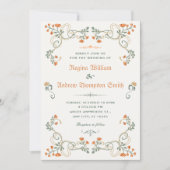 Vintage floral wedding kaart (Voorkant)