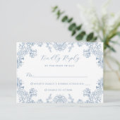 Vintage Floral Wedding RSVP Kaart (Staand voorkant)