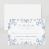 Vintage Floral Wedding RSVP Kaart (Voorkant / Achterkant)