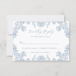 Vintage Floral Wedding RSVP Kaart