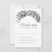 Vintage Floral Wedding RSVP Kaart (Voorkant)