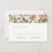 Vintage Floral Wedding RSVP Kaart (Voorkant)