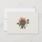 Vintage Floral Wedding RSVP Kaart (Achterkant)