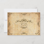Vintage Floral Wedding RSVP Kaart (Achterkant)