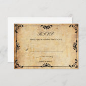 Vintage Floral Wedding RSVP Kaart (Voorkant / Achterkant)