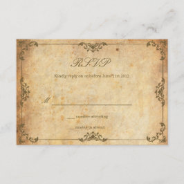 Vintage Floral Wedding RSVP Kaart
