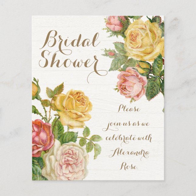 Vintage Floral Whitewash Spring Vrijgezellenfeest (Voorkant)