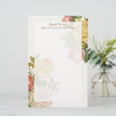 Vintage Floral Whitewash Spring Vrijgezellenfeest Briefpapier (Staand voorkant)