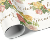 Vintage Floral Whitewash Spring Vrijgezellenfeest Cadeaupapier (Rol Hoek)